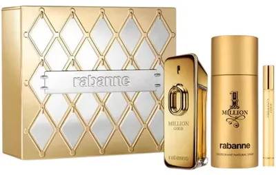 Immagine prodotto di Set Paco Rabanne: Million Gold Eau de Parfum da uomo, 100 ml + Million Gold Eau de Parfum da uomo, 10 ml + Deodorante spray anti-traspirante 1 Million da uomo, 150 ml