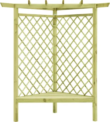 Produktbild von vidaXL Eckpergola mit Bank 130×130×197 cm Kiefernholz Imprägniert