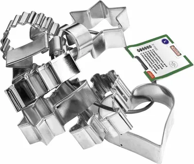 Produktbild von Kaiser 230-0612829 Ausstechform groß mit Aufbewahrungsring, silber, 8-teilig (1 Set)
