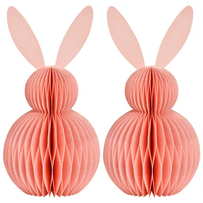 Produktbild von Osterdeko Osterhasen zum Hinstellen rosa 2er Set Dekofiguren