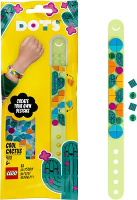 Produktbild von LEGO 41922 DOTS Kaktus Armband Bastelset für Kinder, Set zum Basteln eines Kinderarmbands