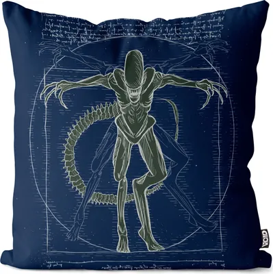Produktbild von VOID Vitruvianischer Xenomorph Kissenbezug Kissenhülle Polyester wasserfest Outdoor ripley alien monster