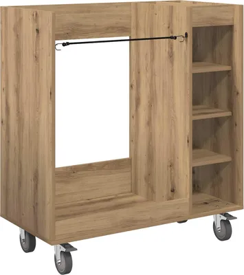 Productafbeelding van vidaXL Golfkast met wielen, universeel, Artisan-eikenhout, 90 x 45 x 98 cm