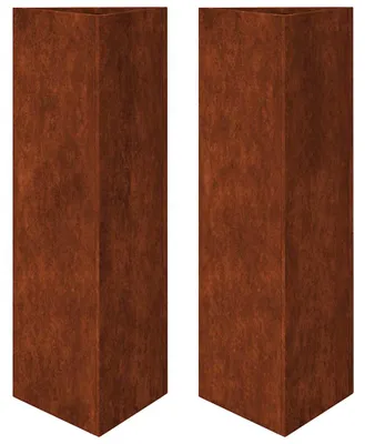 Zdjęcie produktu dla vidaXL Sadzarka 2 szt. Trójkątna 30x26x75 cm Stal odporna na warunki atmosferyczne