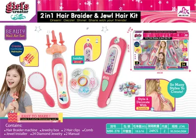 Obrázek produktu pro BEAUTY SALON Sada 2 v 1 na zaplétání copánků a zdobení vlasů pro děti