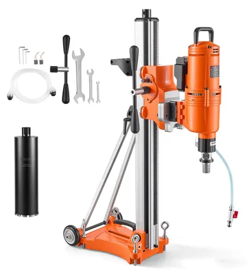 Produktbild von VEVOR Diamant Kernbohrgerät 4500W Kernbohrmaschine Trocken & Nass 20-450mm, für Beton Ziegel Stein 127mm Nassbohrer Neigbarer Ständer Fahrgestell 1150U/min 3-Stufiger Drehzahlregler UNC1 1/4-7-Gewinde