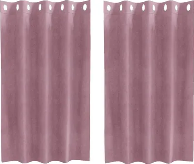 Image de vidaXL Rideaux occultants, 2 pièces, rose foncé, 140 x 140 cm, velours