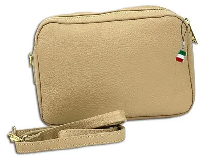 Image de Florence sac en cuir sac à bandoulière beige taupe OTF809N