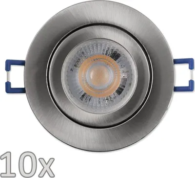 Produktbild von Einbauleuchten-Set McShine 10xRahmen,10x LED-Modul 5W 400lm 230V Edelstahl,