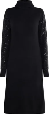 Produktbild von MAIRE damen langarmkleid midi - schwarz, M/L