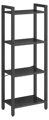 Obrázok produktu pre Štvorposchodová knižná polica – otvorená polica – knižná polica z dreva – úložný priestor – 120 cm x 30 cm x 90 cm