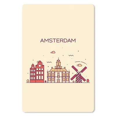Produktbild von MuchoWow® Mauspad Mousepad Amsterdam - Skyline - Niederlande 40x60 cm - Mousepads - Maus Mat - Pad - Mausunterlage - Schreibtisch Accesoire