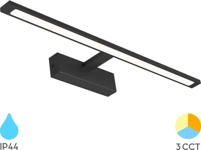 Immagine prodotto di Braytron LED 12 watt 60 lampada da bagno a specchio 3CCT IP44 900 lumen lampada da parete nera