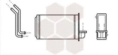 Produktbild von VAN WEZEL 40006088 Wärmetauscher Innenraumheizung Kühler passend für PEUGEOT 205 II (20A/C) 205 I Cabriolet (741B, 20D) 205 I (741A/C) 309 I