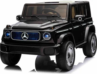 Produktbild von Elektrisches Kinderfahrzeug Mercedes-Benz EQG 12V, schwarz, LED-beleuchtete Karosserieteile, funktionierende Front- und Rücklichter, 2,4 GHz Fernbedienung, USB/AUX-Eingang, Lithium-Akku, 2 x 35W Motor, ORIGINALE Lizenz