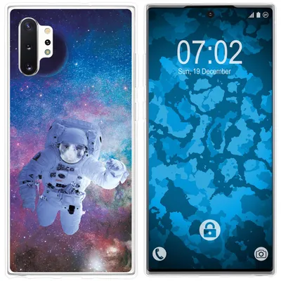 Produktbild von PhoneNatic Case kompatibel mit Samsung Galaxy Note 10+ Silikon-Hülle Space Catronaut M5