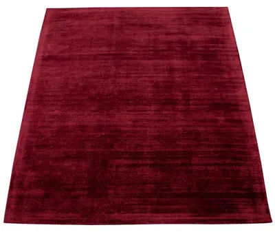 Produktbild von Wohnzimmer-Teppich, Kurzflor-Teppich Handgearbeitet, Einfarbig In Rot Grösse 80x150 cm
