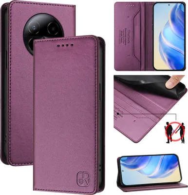 Produktbild von Lederhülle für Bold K50 Hülle Flip Brieftasche Kartenfächern Ständer Schutzhülle Lila