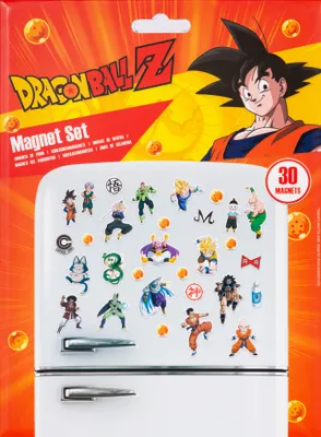 Obrázok produktu pre Dragon Ball Z - sada magnetov s 30 rôznymi motívmi, oficiálne licencovaný tovar na chladničku, do kancelárie a na dekoráciu