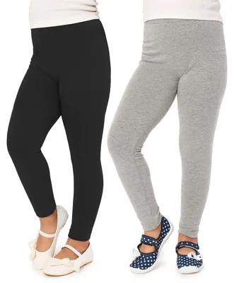 Produktbild von Merry Style Mädchen Lange Leggings aus Viskose 2 Pack MS10-130 (Schwarz/Melange (2Pack), 122 cm)