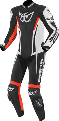 Image de Combinaison cuir moto 1 pièce Berik Monza, noir/blanc/rouge, 54