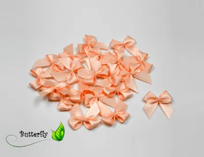 Produktbild von Satinschleifen 25mm, 20 Stück, Farbe:apricot 714