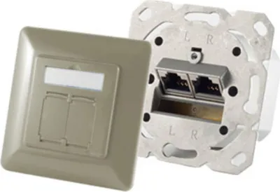Produktbild von S/CONN maximum connectivity Netzwerkdose-cat.6A Netzwerkdose 2-Fach designfähig, horizontale Kabelführung, Zentralstück inkl