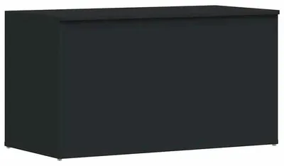 Obrázek produktu pro Úložná truhla - Dřevěná truhla - Úložná krabice - 84 x 42 x 46 cm - Stabilní konstrukce z dřeva - Černá barva