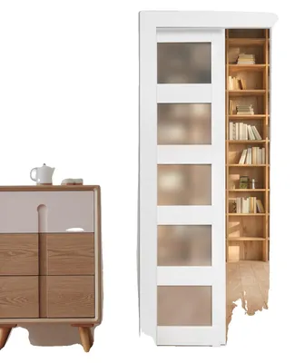 Zdjęcie produktu dla Profesjonalne Drzwi Przesuwne Vevor 765X2035 Mm 5-Częściowe Białe Zestaw