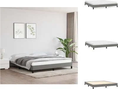 Image de vidaXL Cadre de lit gris foncé 160x200 cm Tissu - Lits et sommiers