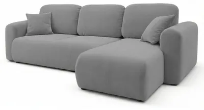 Obrázek produktu pro Selsey OLIDO – Rohová sedačka s možností rozložení na lůžko, univerzální design, šedá sametová látka