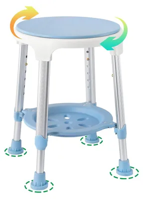 Immagine prodotto di Sgabello da doccia - Sgabello da bagno - Alluminio - Portata 150 kg - Altezza 42-54,5 cm