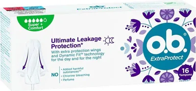 Immagine prodotto di Wkładki higieniczne o.b. ExtraProtect Super+ 16 sztuk
