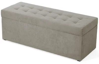 Produktbild von MG Design Polsterhocker Grau 45x120 cm - Stauraum 140L, bis 300 kg, stabil & pflegeleicht, für Wohnzimmer, Schlafzimmer & Flur