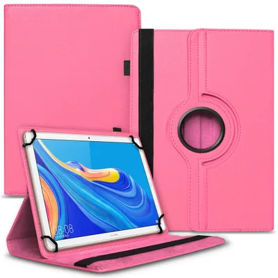 Produktbild von Tablet Tasche für Lenovo Tab 4 10 / Tab 4 10 Plus Schutzhülle Hülle Case DrehbarFarbe Uni 360 Taschen:Pink
