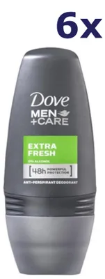 Produktbild von 6x Dove Deo Roll-on Men - Care Extra Fresh 50 ml