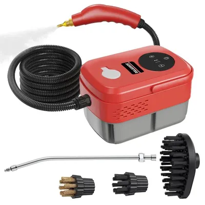 Obrázok produktu pre Parogenerátor – ručný parogenerátor – 2500 W – 1100 ml – vysokotlaková para – regulácia teploty v 5 stupňoch – 220 V, európska zástrčka – červený