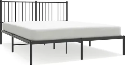 Obrázok produktu pre vidaXL Posteľný rošt s čelom kovový čierny 160x200 cm