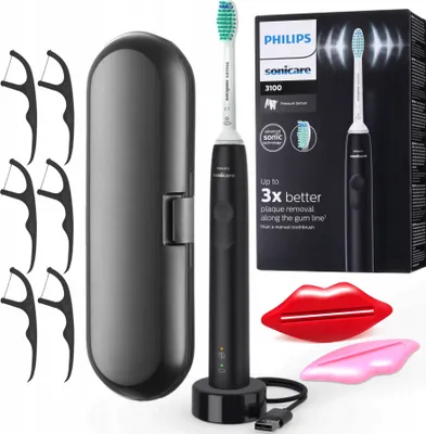Immagine prodotto di Philips | Spazzolino sonico HX3671/14 - Nero - Pulizia efficace - Con custodia e accessori