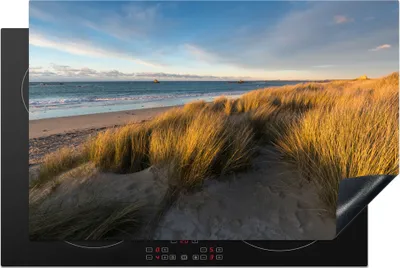 Produktbild von KitchenYeah© Herdabdeckplatte Düne - Strand - Meer , 81x52cm, Küche Deko, Glaskeramikkochfeld Herdabdeckung, Abdeckplatte fùr Kochfeld