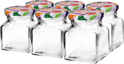 Zdjęcie produktu dla słoik 120ml + zakrętka  CZTERY KĄTY 6szt. | 132122