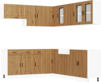 Produktbild von 11-tlg. Küchenschrank-Set Porto Artisan-Eiche Holzwerkstoff