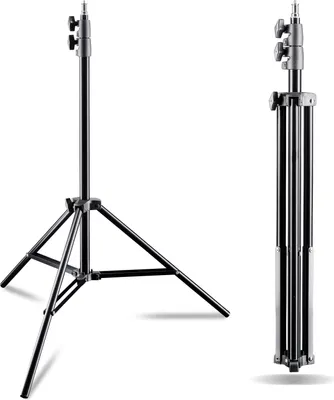 Produktbild von Walimex pro AIR 200 Lampenstativ 2er-Set höhenverstellbar bis 200 cm, Lichtstativ aus Aluminium mit Luftfederung, Blitzstativ bis 4,5 kg Traglast, Leuchtenstativ mit Tasche für Fotostudio und Outdoor