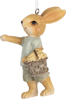 Obrázok produktu pre Clayre & Eef Veľkonočná visačka zajac 5x4x8 cm béžový plast