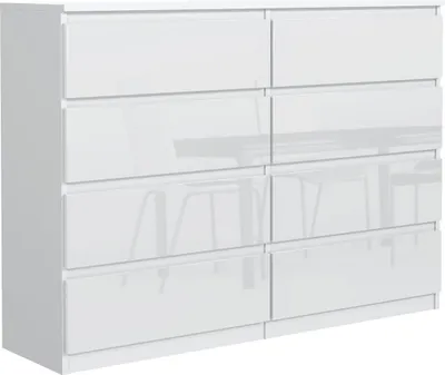 Produktbild von Kommode Zephyro 120 cm, 2 Farben Hochglanz. Variante: Weiß Hochglanz