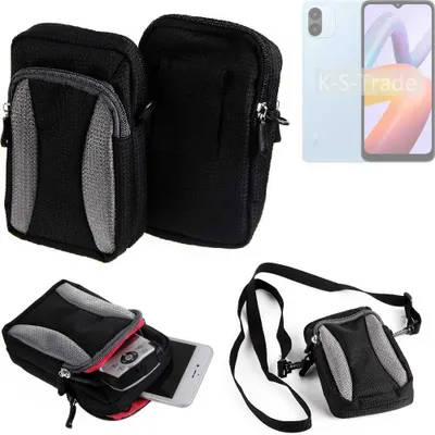 Produktbild von K-S-Trade Holster Schutz Hülle kompatibel mit Xiaomi Redmi A2+ Handy Hülle Gürteltasche Umhängetasche mit Zusatzfach schwarz