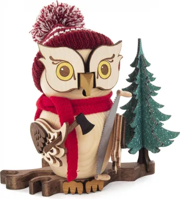Produktbild von Räuchereule Waldarbeiter (15cm) von Drechslerei Kuhnert