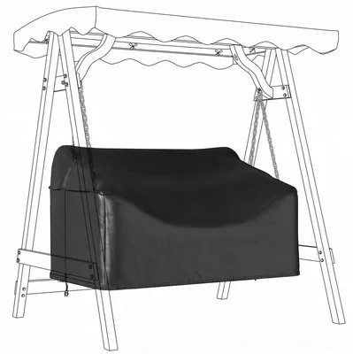 Immagine prodotto di Copertura impermeabile per amaca da giardino a due posti, realizzata in tessuto Oxford 420D | Colore: nero | Dimensioni: 76x142x81 cm