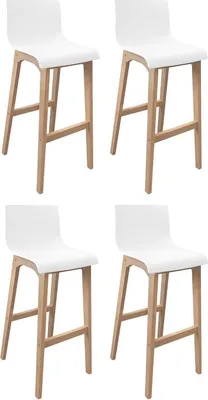 Produktbild von 75 cm TANNA Barhocker aus Eiche mit weißem Kunststoffsitz