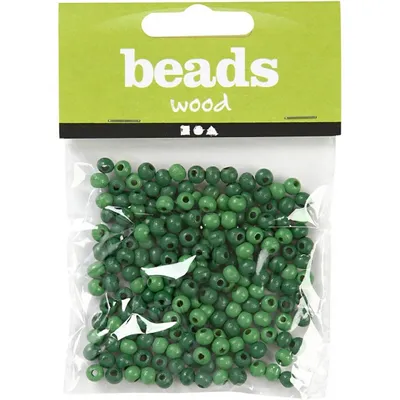 Image de perles en bois vert 1 cm 150 pcs